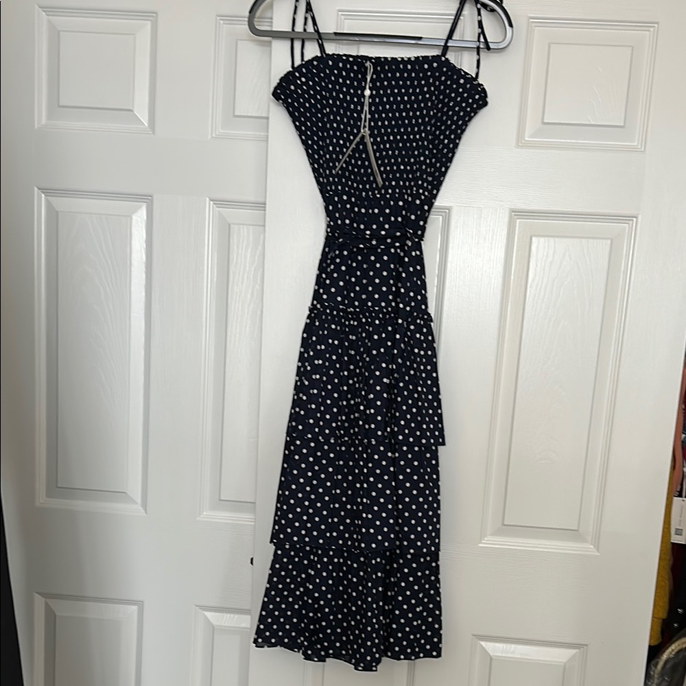 Tory Burch Blue Spaghetti Strap Midi Sundress